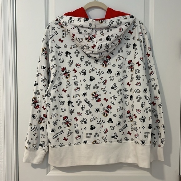 Disney Minnie Mouse All Over Print Sweatshirt Zipper Jacket Hoodie Size XL - Picture 3 of 12
